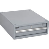 Global Industrial Stacking Steel Drawer W/ Cylinder Lock 17-1/4W X 20D Gray