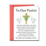 TI-EDC Pastor Appreciation Card - Religious Thank You Greeting Card for Ministers, Baptism, First Communion, Confirmation & Fath