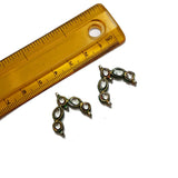 Jaipri 21X24Mm, 2 Pcs, Kundan Spacers, Connectors, Components For Jewellery Making, Embroidery And Craft Work
