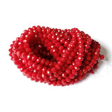 Chengmu 6mm Ceramic Red Rondelle Glass Beads for Jewelry Making, 720pcs Faceted Briolette Crytal Spacer Beads for Bracelet Neckl