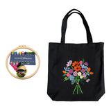 Zoomella Embroidery Starter Kit With Canvas Tote Bag Pattern Dewdrop Flower