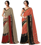 Gosriki Women'S Cotton Saree (Charmi-Combo-Pista-Gold_Multicolor),Multicolour,,B07MLWCVJH