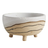 47Th & Main Rustic Footed Terracotta Planter Flower Pot For Succulents And Small Plants, 7 Diameter, Earth Tones
