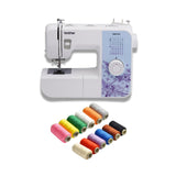 Brother XM2701 27 Built-in Stitches 63 Stitch Functions Automatic Needle Threader LED Sewing Machine Bundle with 12 Color Sewing