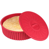 KOLUTI Nonstick Silicone Tortilla Warmer Container, 10 Inch Taco Storage Holder with Lid, Bread and Pancake Keeper Serving Box, 