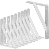 CONNOO 10 Pack Heavy Duty Shelf Triangle Brackets 8 inch x 6 inch, Thickness 90 Degree Angle Wall Mounted Shelf Support Corner B