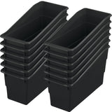 Really Good Stuff Book and Binder Storage Bins, Black, Set of 12 Home, Classroom, and Library Organization, Aesthetic Room Decor