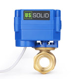 U.S. Solid Motorized Ball Valve- 3/4 Brass Ball Valve with Standard Port, 9-24V AC/DC and 2 Wire Auto Return Setup, Normally Ope