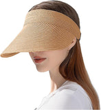 Gopendra Wide Brim Sun Visor Hat For Women,Upf50+ Seamless Sun Hats Lightweight Sports Cap Foldable Ponytail Hat For Outdoor Bro