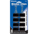B BAZIC PRODUCTS Medium 1 1/4 (32mm) Black Binder Clip (8/Pack)