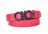 Urbanity Red Colour Ladies Belt, Black Powder Coated Buckle (32 Waist Size)