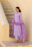 Gosriki Women'S Rayon Blend Printed Straight Kurta With Pant & Dupatta (Welco-Purple-Nw-Gs_L_Purple_Large),Purple,,B0CYGK8Y9Y