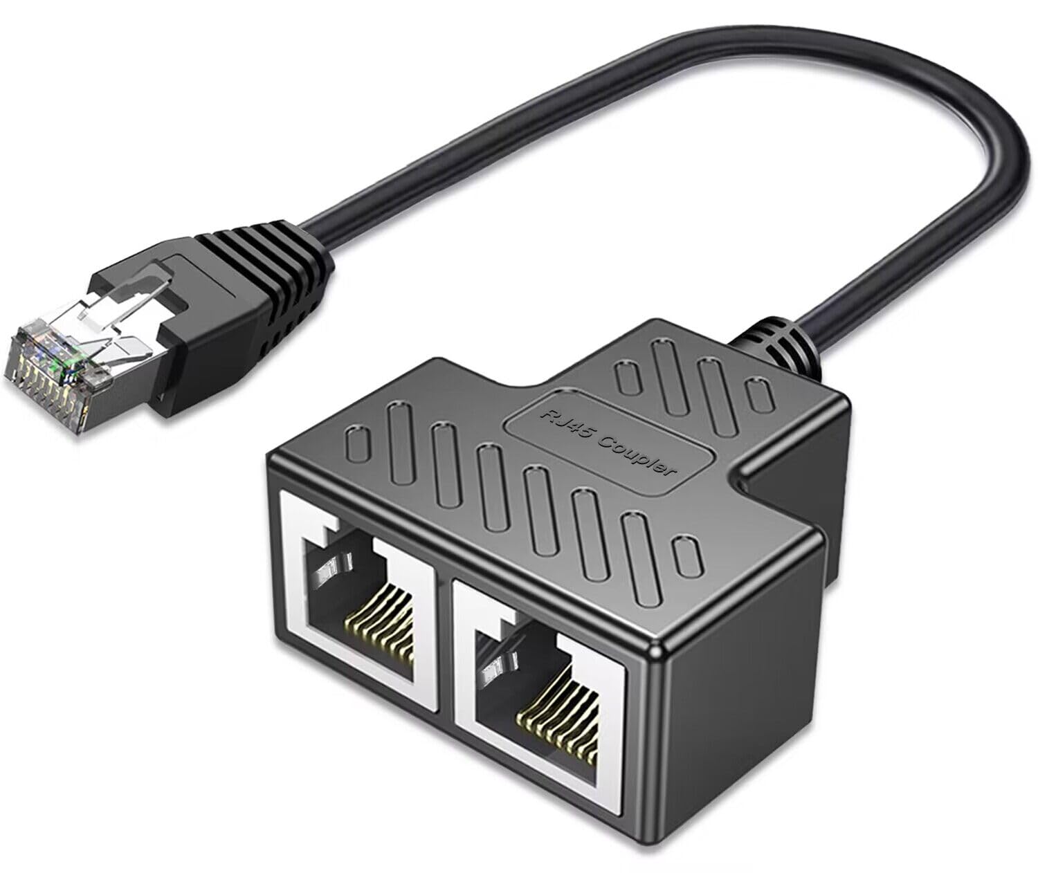 AKWOR Ethernet Splitter, RJ45 1 Male to 2 Female LAN Ethernet Cable Splitter Suitable Super Cat5, Cat5e, Cat6, Cat7 LAN Ethernet