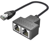 AKWOR Ethernet Splitter, RJ45 1 Male to 2 Female LAN Ethernet Cable Splitter Suitable Super Cat5, Cat5e, Cat6, Cat7 LAN Ethernet