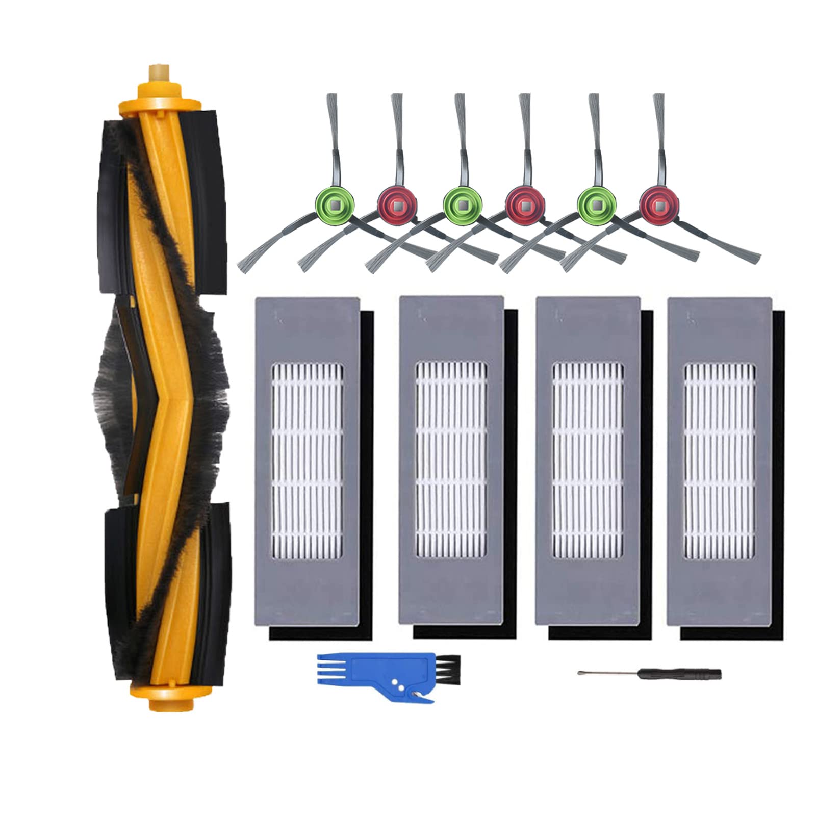 Replacement Accessories Kit Fit for Yeedi Vac 2 Pro/Vac/Vac Max/Vac Station Robot Vacuum, Main Brush Filter Side Brushes Replace