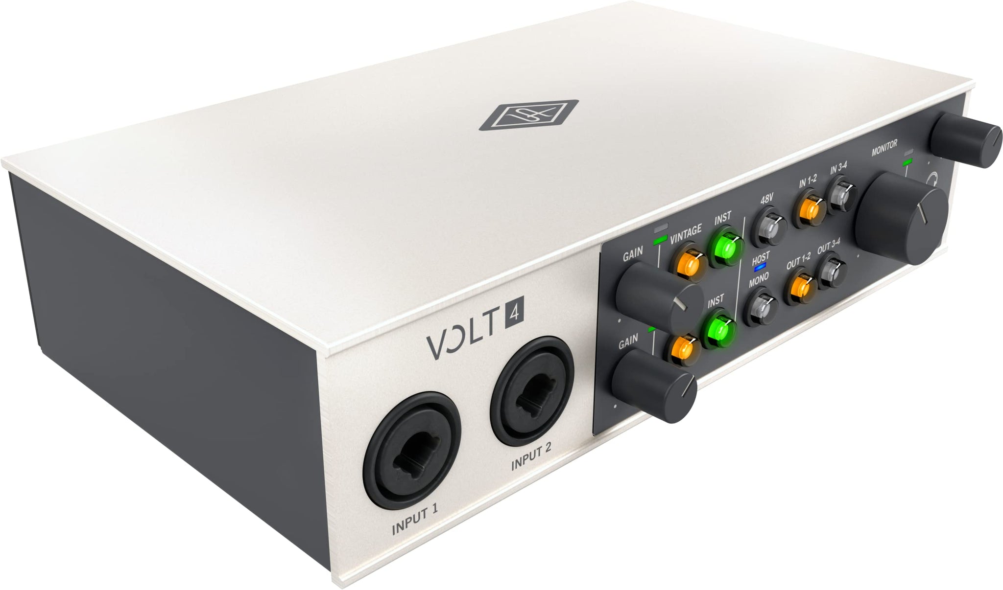 UA Volt 4 USB Audio Interface for recording, podcasting, and streaming with essential audio software, including $400 in UAD plug