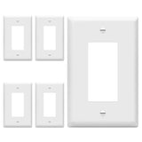 ENERLITES Decorator Light Switch or Receptacle Outlet Wall Plate, Gloss Finish, Mid-Size 1-Gang 4.88 x 3.11, Polycarbonate Therm