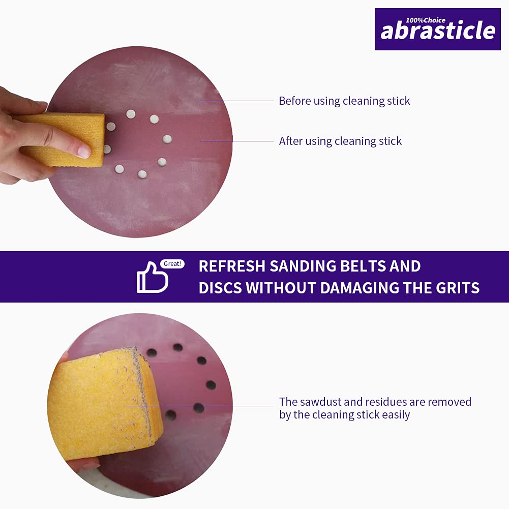 1-1/2 x 1-1/2 x 8 Inch Abrasive Cleaning Eraser Stick,Must Have Accessory for Sanding Belts & Discs Sandpaper Rough Ta