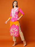 Gosriki Women'S Printed Georgette Straight Chikankari Embroidered Kurta (Ump Pink-Gs_S_Pink_Small),Pink,,B0CBPR1SZQ