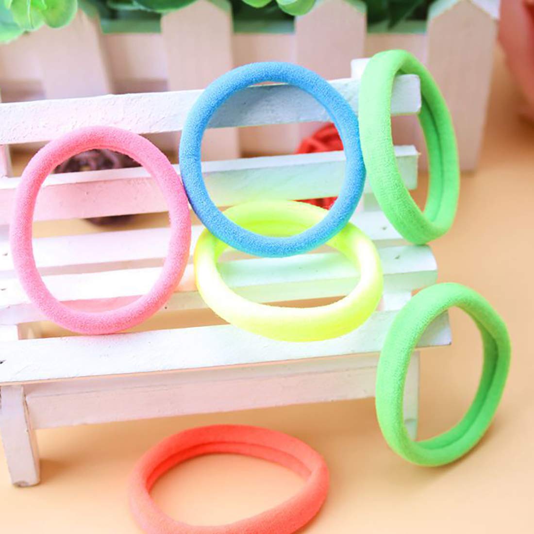 Hair Ties Seamless Hair Bands 4 mm Thick Black Ponytail Holders Hair Accessories No Crease Damage (Colorful20pcs)