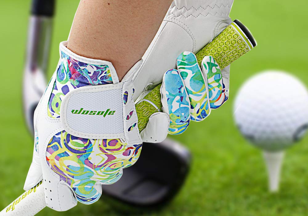 wosofe Golf Gloves for Women Ladies Soft Leather Accessories Breathable for Non Slip 1 Pair