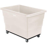 Global Industrial 20 Bushel Plastic Bulk Box Truck, Steel Chassis Base, 1200 lbs. Capacity, 4 Non-Maring Rubber Casters, White, 