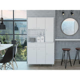 Tuhome Della 90 Kitchen Pantry, One Drawer, Multiple Cabinets, Two Open Shelvess -White