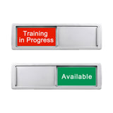 Training In Progress/Available Sign,Do Not Disturb Door Indicator for Labs, Research Centers, Workplace,Privacy Slider Door Indi