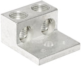Burndy K2A26U Universal Terminal, 2 Conductor lugs, 14 Str. 2/0 Str. Aluminum or Copper Wire Range, 1/4 Stud Hole, 1.25 Widt