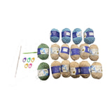 ATORSE Bouquet Blanket Crochet Kit Gift Multifunction DIY for Anniversary Beginners Blue