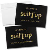 Zonon 8 Pcs Groomsmen Proposal Cards 7 Will You Be My Groomsman and 1 Best Man Card with Envelopes 5 x 7 Inch Suit up Funny Groo