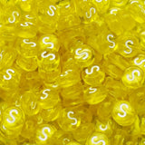 200PCS Letter Beads 4x7mm Acrylic Colorful Transparent Letter S Beads for Jewelry Making Bracelet
