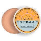 Tallow Sun Balm- with grassfed beef tallow, castor oil, zinc oxide | Mineral Sunscreen | Natural, Organic | Reef Safe, Ocean Fri