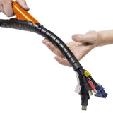 D-Line Cable Zipper Cord Tube Organizer With Zip Tool, Cable Management Sleeve, Cover For Long Wire Runs, 1 Inch Diameter (8.2 F