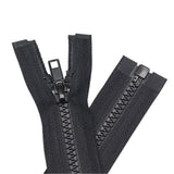YaHoGa 2PCS #5 25 Inch Separating Jacket Zippers for Sewing Coats Jacket Zipper Black Molded Plastic Zippers Bulk (25 2pc)