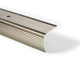 MD Building Products 43878 MD Fluted Stair Edging, 36 in L W X 11/8 in H, Aluminum, Pewter, Pack of 1, 3 Foot