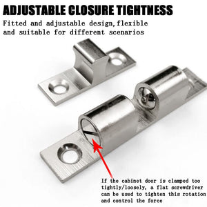 Solid Stainless Steel Cabinet Door Catch,glrovazas 2Pcs Cabinet Latch Roller Catch Furniture Cabinet Door Dual Ball Tension Latc