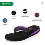 Ortho Joy Doctor Orthopedic Soft Slippers For Women (Black-Purple),Black-Purple,9,B08BCLMHJ9