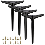 9.8 inch/25cm Brushed Gold Metal Furniture Legs Set of 4, DIY Replacement for Cabinet Legs, Sofa Legs, Chair Legs