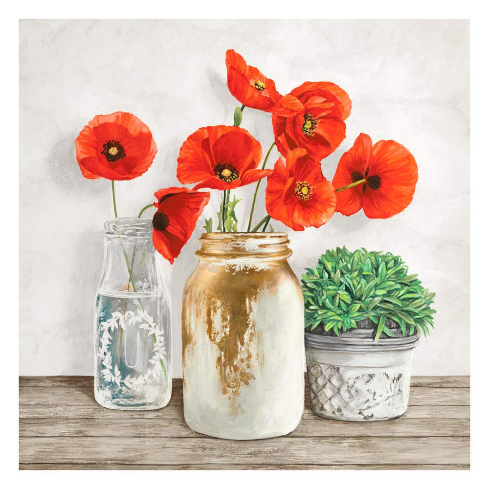 Floral Composition With Mason Jars Ii-Paper Art-26,,X26,,