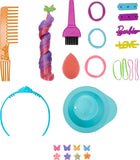 Barbie Totally Hair Styling Doll Head & 20+ Accessories, Color Reveal & Color-Change Pieces, Curly Brown Neon Rainbow Hair