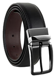 Napa Hide Reversible Leather Belt With Metal Buckle, Black And Brown, Classic Design (Gunmetal1)