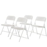 (4 Pack) NPS 800 Series Premium Lightweight Plastic Folding Chair, White, 480 lbs Capacity