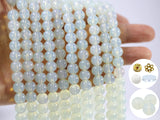 Pamir Tong 500PCS 8mm Milky White Glass Round Beads Bulk,Imitative Jade Beads Kit, Bracelet Space Loose Beads for Jewelry Making