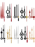 WinTaim 10pcs Aluminum Clock Hands, 4-8 inch, Black, Gold, Silver, Modern Style, DIY Repair Parts