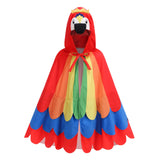 HAPNBCELE Parrot Costume for Kids, Rainbow Bird Wings Shawl Dress Up Cute Animal Cape Role Play Halloween Party for Boy Girl (29