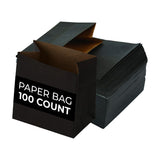 Restaurantware Black Paper Snack Bags 100 Count 4 x 2.25 x 3.75 Inches Mini Food Bags Disposable Upright Design Black