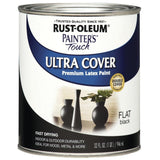 RustOleum 1976502 Painters Touch Latex Paint, Flat Black 32 Fl Oz, 1 Quarts, (Pack of 1)