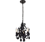 Elegant Lighting Ld5019D9 Karter 3 Light 9-1/2 Wide Taper Candle Chandelier, Polished Black