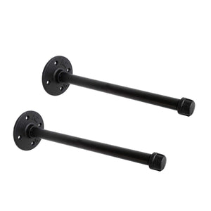 1/2 Industrial Black Iron Pipe Shelf Brackets, Rustic Wall Mounted Diy Shelving Brackets Hanging Custom Pipe Brackets For Floa
